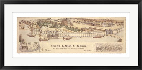 Framed Hanging Gardens of Babylon by Roger Vilar | 11 1/4 x 32
