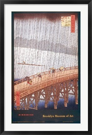 Framed Sudden Shower by Utagawa Hiroshige | 36 x 22
