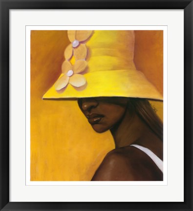 Framed Yellow Hat by Laurie Cooper | 25 3/4 x 22