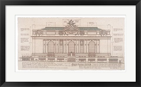 Framed Grand Central Station, Facade (small) by Roger Vilar