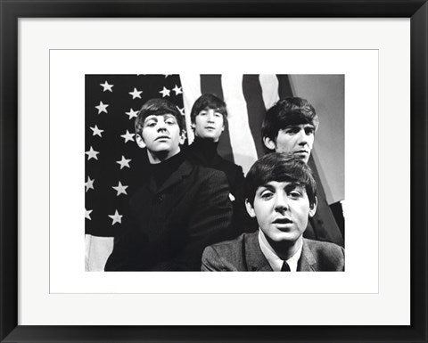 Framed The Beatles, American Flag 18 x 24