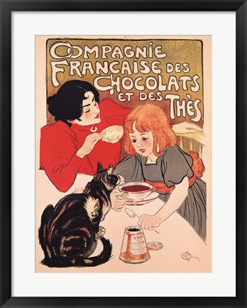 Framed Chocolats et des Thes by Theophile Alexandre Steinlen