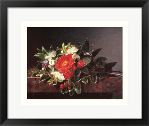 Framed Camellia's Hypericum by Johan Laurentz Jensen | 12 x 16