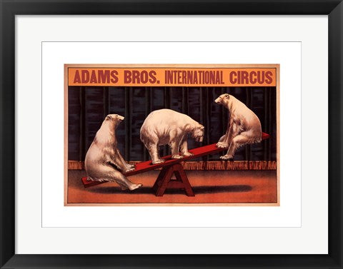 Framed Adams Bros Int'l Circus 16 x 22 1/4