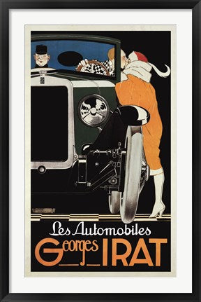 Framed Les Automobiles Georges Irat by Rene Vincent | 36 x 22