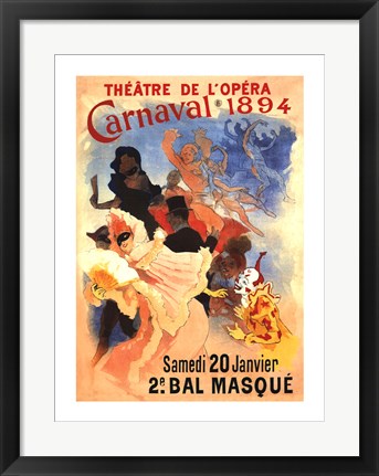 Framed Carnivale by Jules Cheret | 24 x 17 3/4