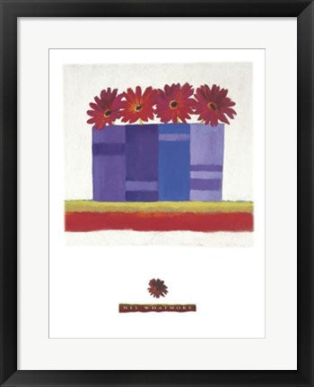 Framed Four Gerbera by Nel Whatmore | 19 3/4 x 15 3/4