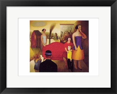 Framed Art El Sofa Rojo by Gonzalo Cienfuegos | 11 3/4 x 15 3/4