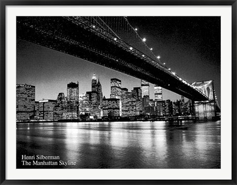 Framed Manhattan Skyline by Henri Silberman | 35 ½ x 47 ¼