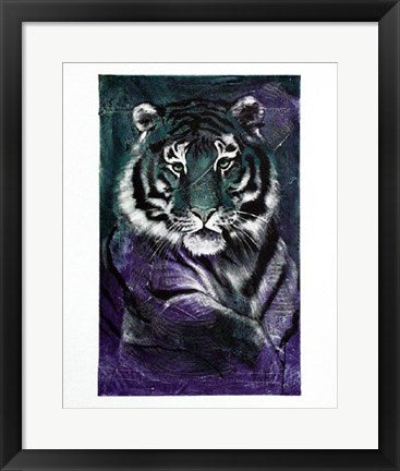 Framed Young Tiger by Rolf Knie | 19 5/8 x 15 5/8