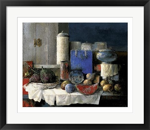 Framed Nature Morte au Carre Bleu by Guy Cambier | 19 5/8 x 23 ½