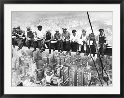 Framed Eating Above Manhattan by Photography Collection | 23 1/2 x 31 1/2 ...