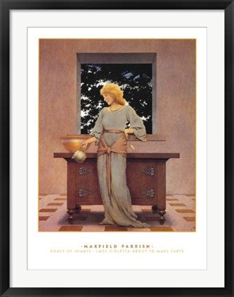 Framed Knave of Hearts - Lady Violetta by Maxfield Parrish