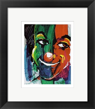 Framed Art Face of the Clown by Rolf Knie | 11 3/4 x 9 1/2