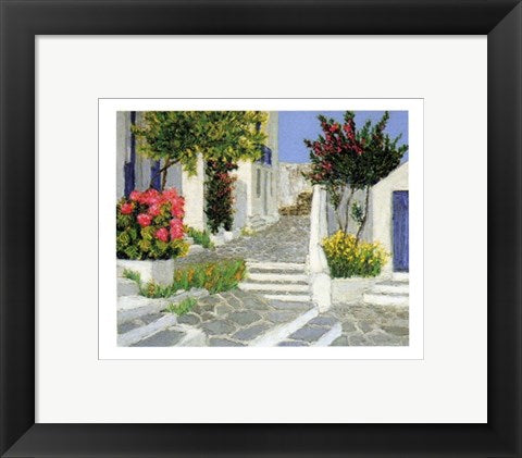 Framed Art Escaliers a Mykonos by Florence Arven | 9 1/2 x 11 3/4