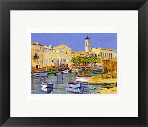 Framed Art Martigues by Ernest Audibert | 9 1/2 x 11 3/4