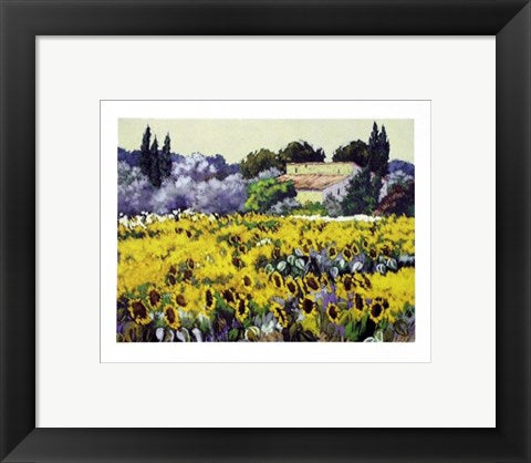 Framed Art Dans les Tournesols by Anne-Marie Ruggeri | 9 1/2 x 11 3/4