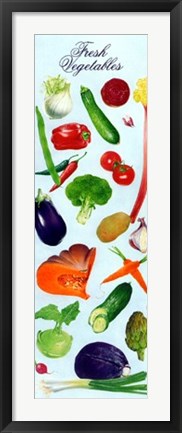 Framed Fresh Vegetables by Kim Sanda | 36 x 11 ¾