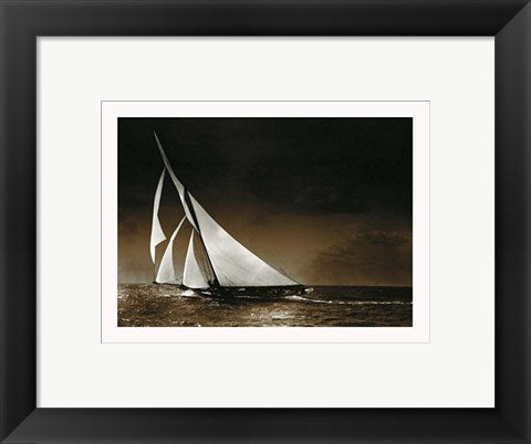 Framed Art Sailing Yacht Mohawk at Sea, 1895 by Photography Collection