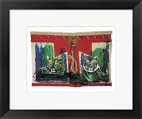 Framed Art White Tiger and Cub by Rolf Knie | 9 1/2 x 11 3/4