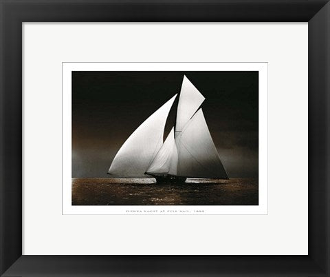 Framed Art Iverna Yacht at Full Sail, 1895 by Photogarphy Collection