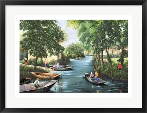 Framed Sous les Ombrages du Marais Poietvin by Fernand Toussaint