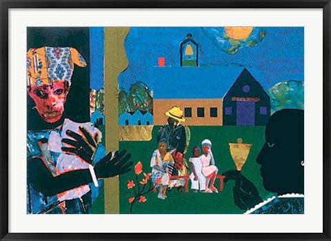 Framed School Bell Time by Romare Bearden | 35 x 43 7/8