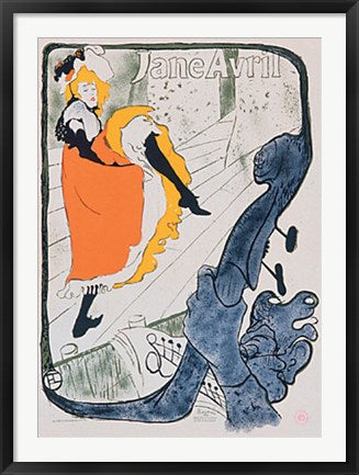 Framed Jane Avril by Henri de Toulouse-Lautrec | 38 1/8 x 27 1/4