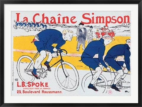Framed La Chaine Simpson by Henri de Toulouse-Lautrec | 28 1/4 x 39