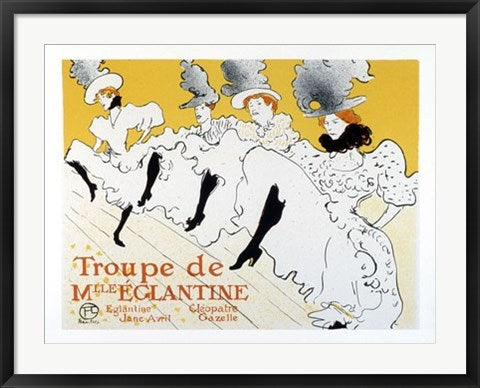 Framed Troupe de Mlle Eglantine by Henri de Toulouse-Lautrec