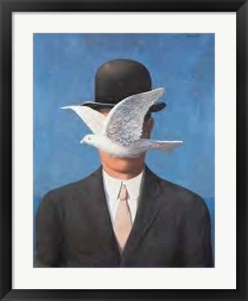 Framed The Man with the Bowler Hat by Rene Magritte | 27 ½ x 19 ¾