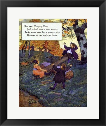 Framed Seesaw Margery Daw by Mother Goose Collection | 16 1/2 x 13