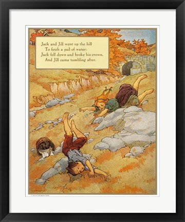 Framed Jack and Jill by Mother Goose Collection | 23 3/4 x 18 3/4