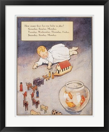 Framed How Many Days by Mother Goose Collection | 23 3/4 x 18 3/4