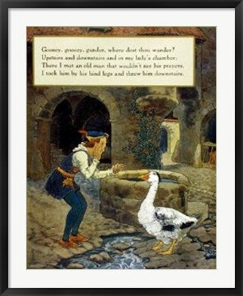 Framed Goosey, Goosey Gander by Mother Goose Collection | 38 x 26 1/4 Art ...