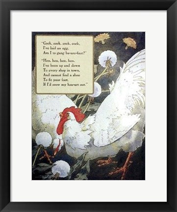 Framed Hen, Hen, Hen by Mother Goose Collection | 19 1/4 x 13 1/4
