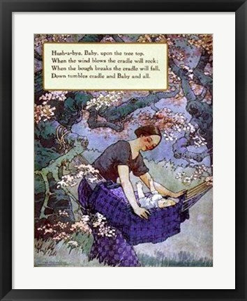 Framed Hush A Bye Baby by Mother Goose Collection | 26 1/2 x 18 3/4