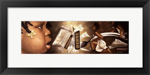 Framed Art Tough to Swallow (Girl) (small) by Edwin Lester | 7 1/4 x 22