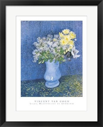 Framed Lilas, Marueritas et Anemones by Vincent van Gogh | 19 3/4 x 15 3/4...