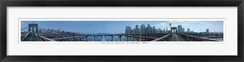 Framed Brooklyn Bridge by Night, NYC by Pierre Hebert | 5 1/8 x 39 3/4 Art...