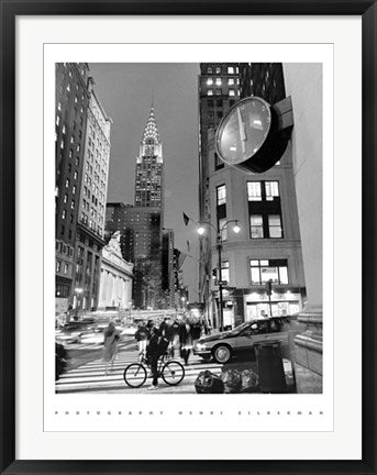 Framed Chrysler Clock, Madison Avenue by Henri Silberman | 31 1/2 x 23 1/2...
