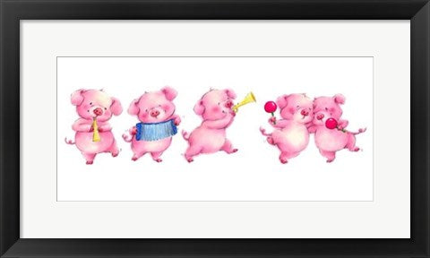 Framed Art Animal Fun Time IV by Makiko | 9 x 19 3/4