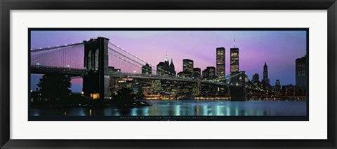 Framed Brooklyn Bridge and New York City Skyline by Richard Sisk