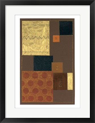 Framed Abstract in Brown II by Lucie Chis | 19 3/4 x 15 3/4