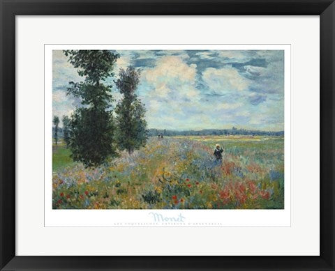 Framed Les Coquelicots, Environs d'Argenteuil by Claude Monet