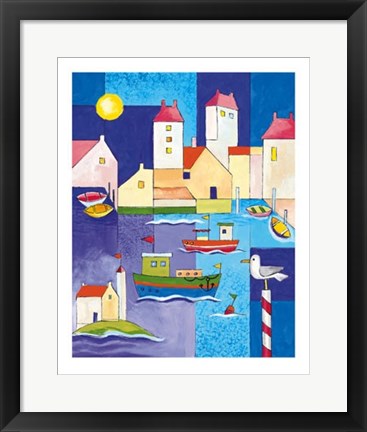 Framed Harbour Scene II by Detlev Stein | 19 3/4 x 15 3/4