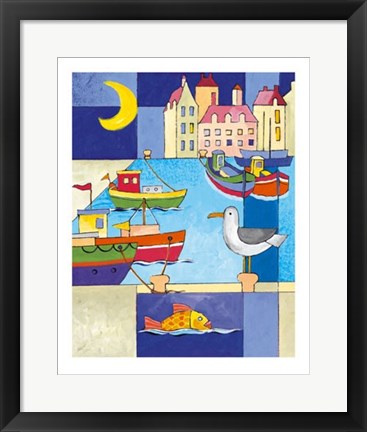 Framed Harbour Scene III by Detlev Stein | 19 3/4 x 15 3/4