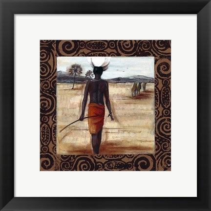 Framed Art Camel Herd by Emilie Gerard | 11 3/4 x 11 3/4