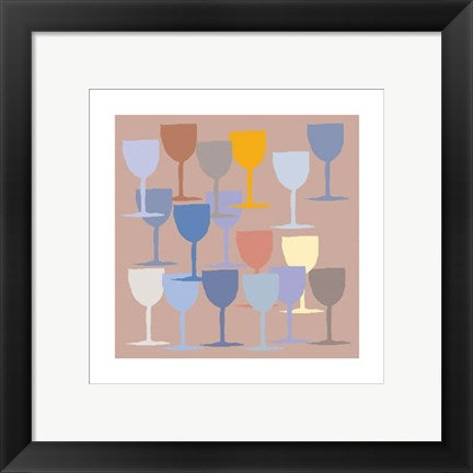 Framed Art Seventeen Glasses I by Hazel Springfield | 11 3/4 x 11 3/4