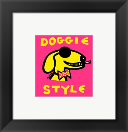 Framed Art Doggie Style (Pink, petite) by Peter Marco | 6 x 6
